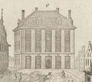 17th century lithograph of Douglaska Palatset, Stockholm