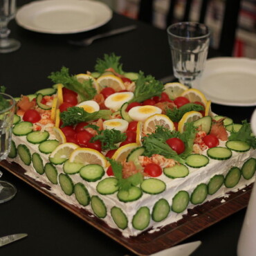 Photo of a Swedish Sandwich Cake or Smörgåstårta