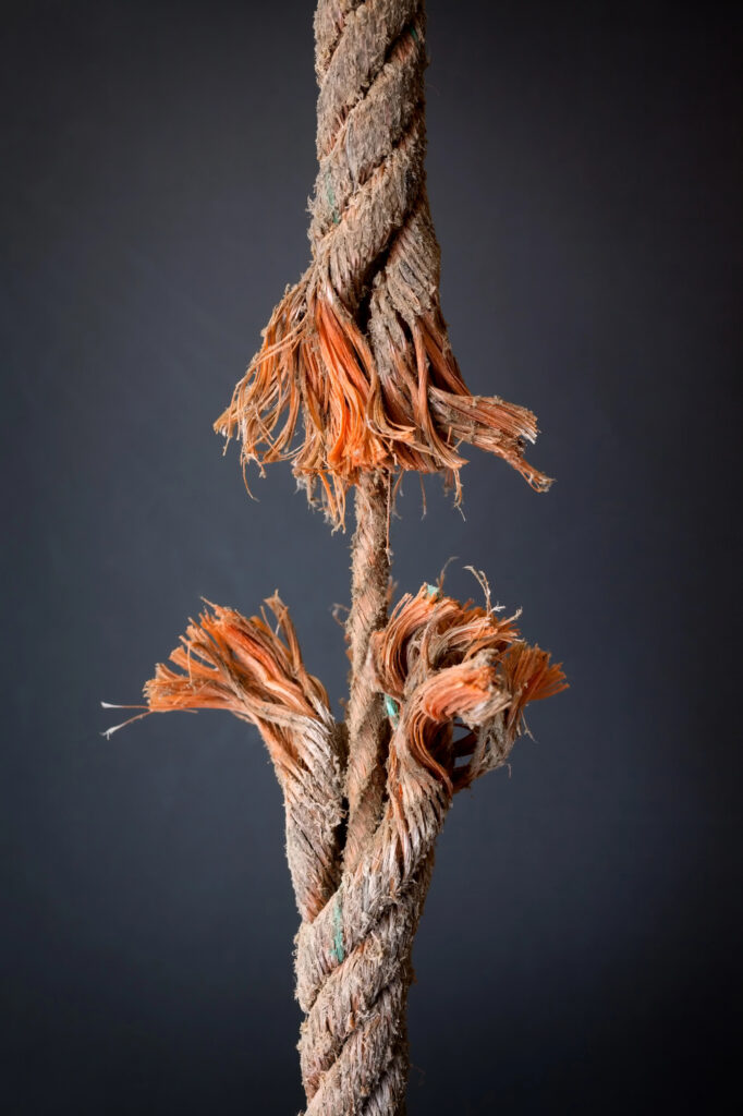 Photo of a frayed rope
