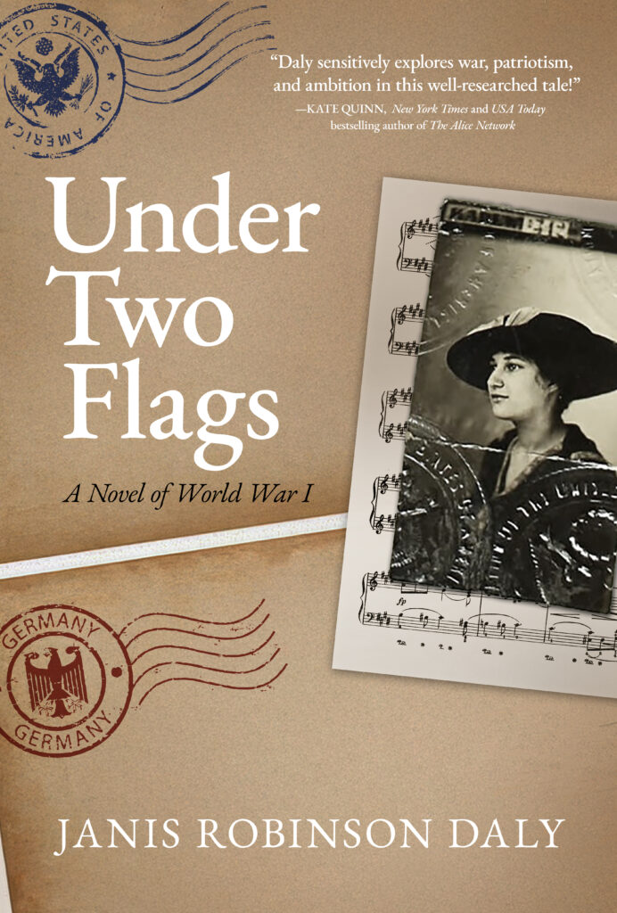 Book cover of historical fiction book Under Two Flags by Janis Robinson Daly