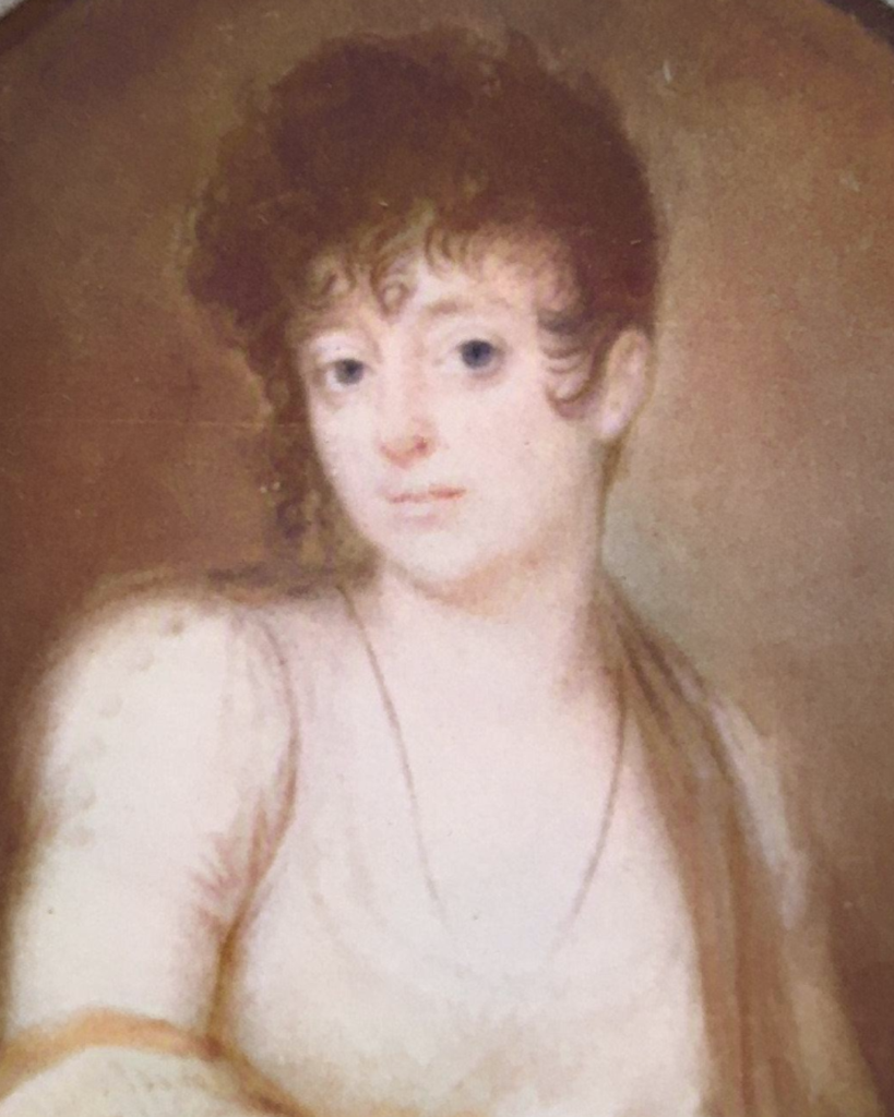 Portrait of a woman believed to be Emilie De Geer and signed Viertel 1806