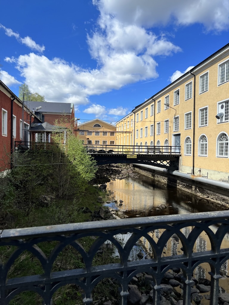 Finpång ironworks in Finspång, Sweden, founded in the 1600s by the De Geer family, ancestors of Jacquette Gyldenstolpe, heroine of the historical novel Butterfly Games by Kelly Scarborough
